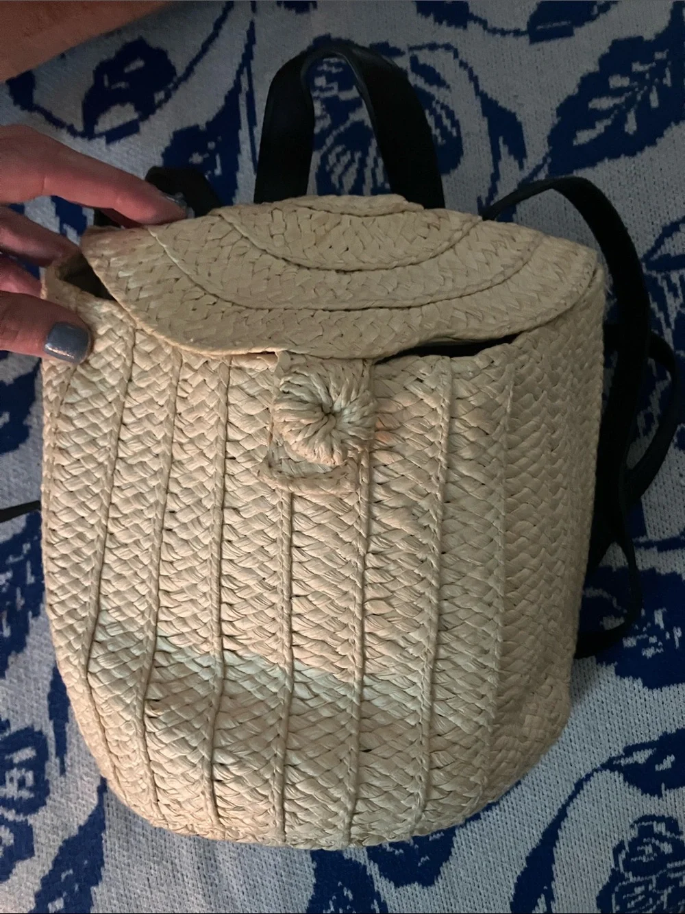 Woven Straw Backpack - Natural